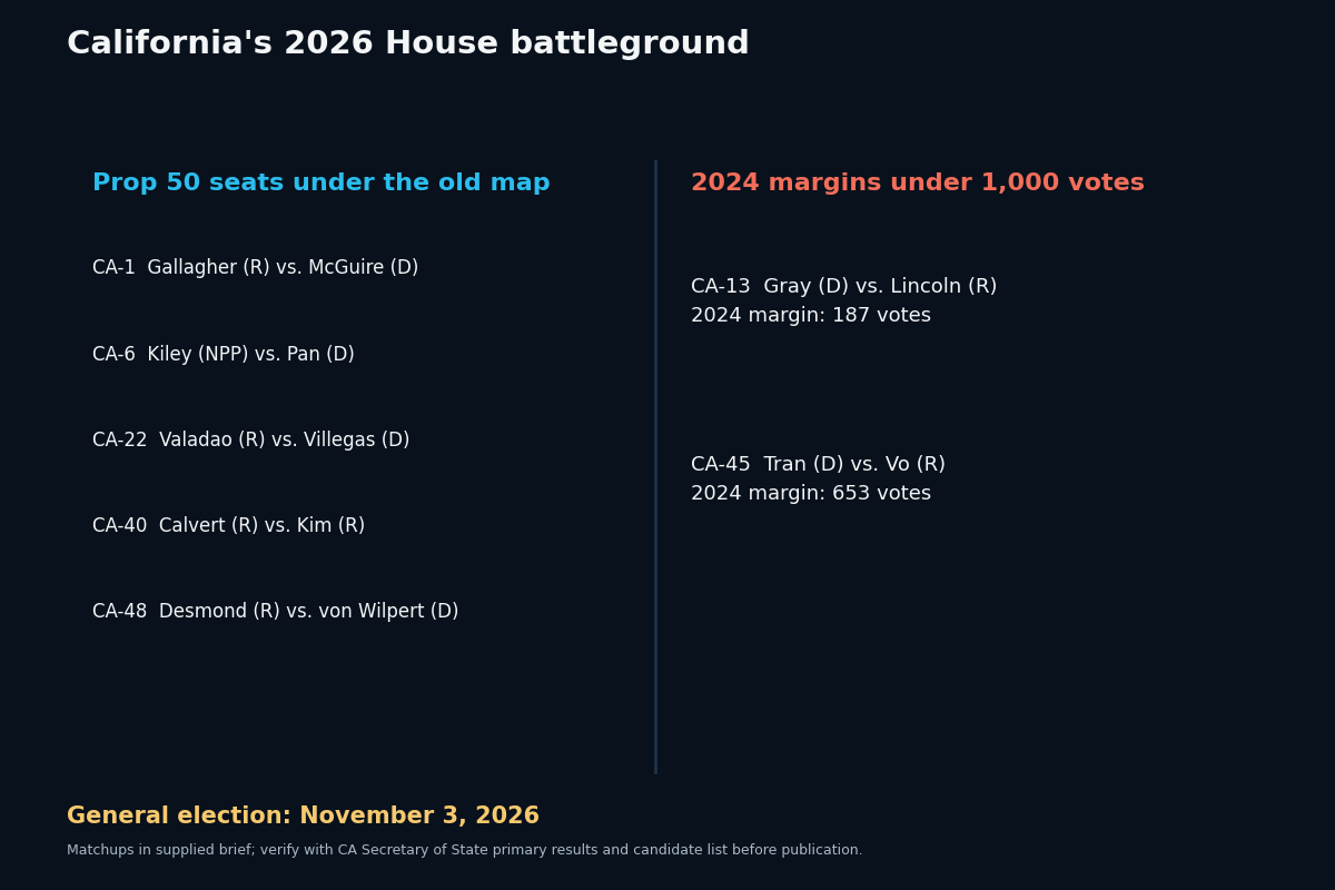 California 2026 congressional battleground overview